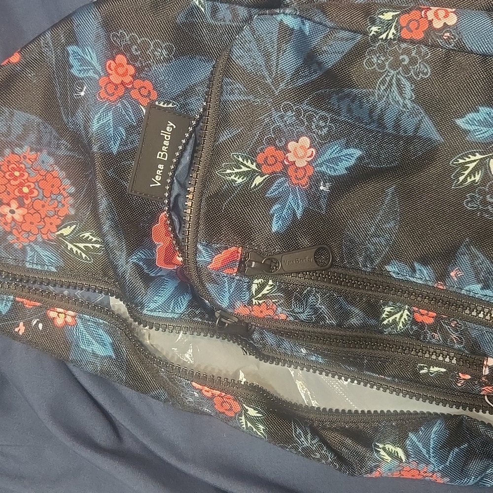 Vera Bradley Black Sling Bag with Red and Blue Floral Pattern - Picture 6 of 6